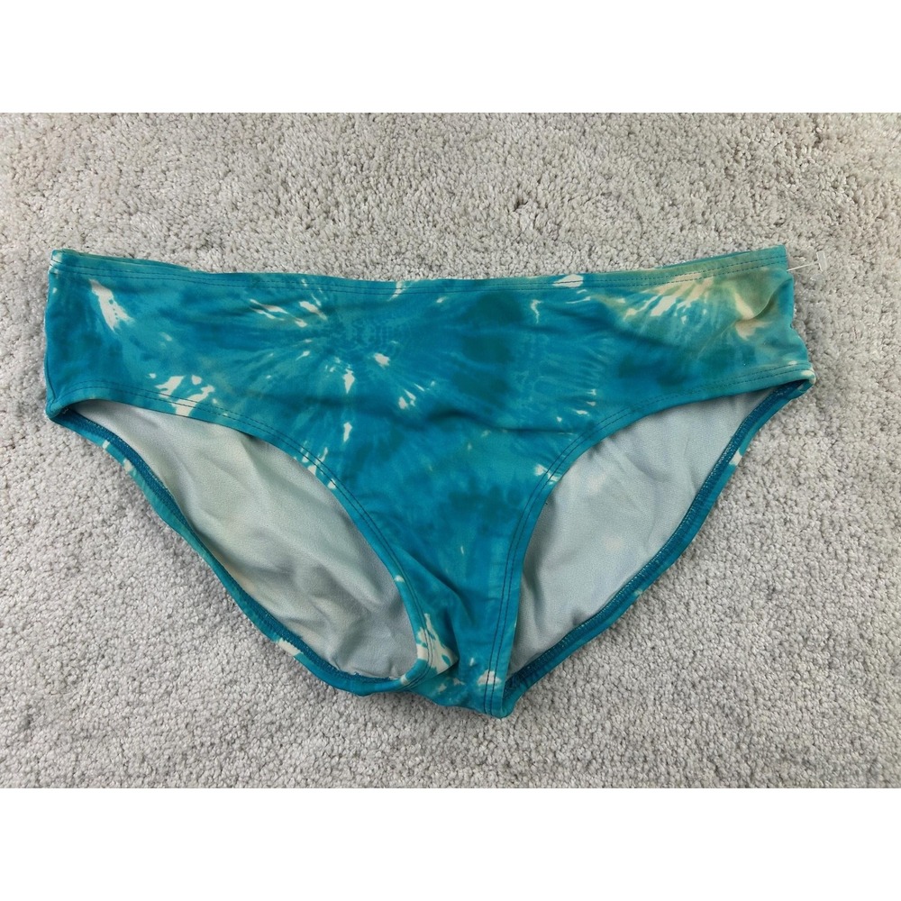 Xhilaration Bikini Bottom Womens XL 14/16 Blue Tie Dye Swim Bathing Suit Retro